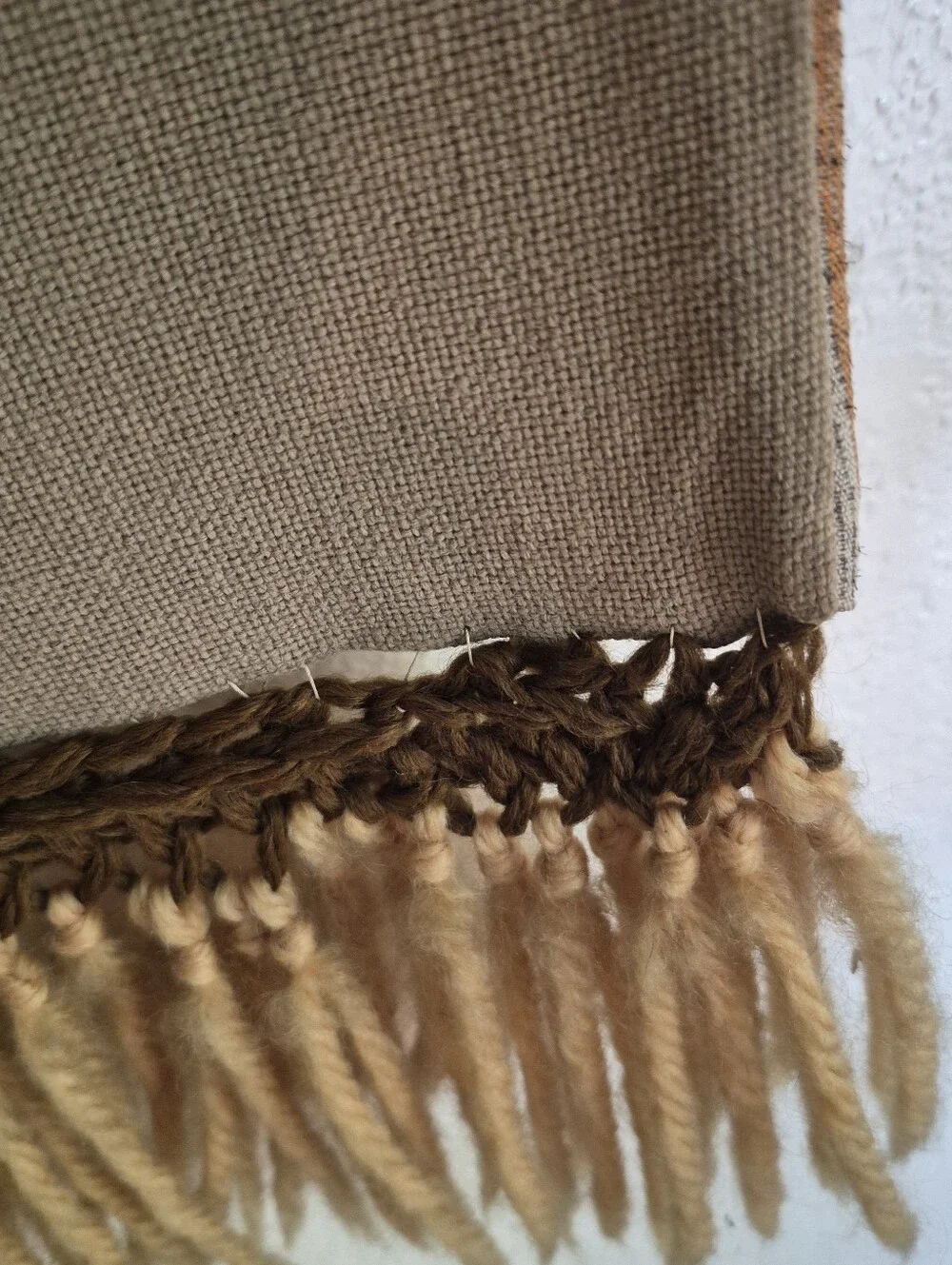 Vinrage Neutral Botanical Embroidered Wall Hanging - Beige Floral Tapestry
